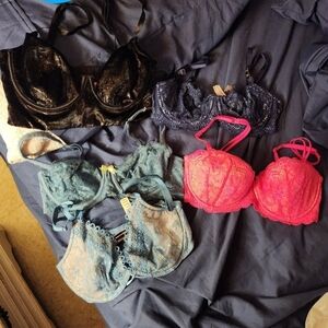 Elegant Lace Women's Intimates Set - Black, Blue, Pink